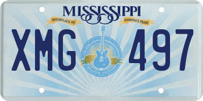 MS license plate XMG497