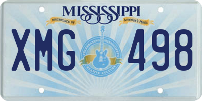 MS license plate XMG498