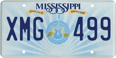 MS license plate XMG499