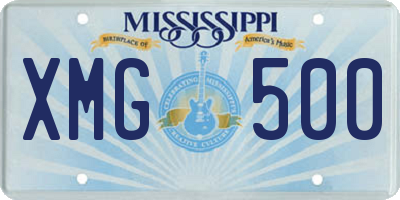 MS license plate XMG500
