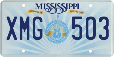 MS license plate XMG503