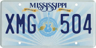 MS license plate XMG504