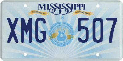 MS license plate XMG507
