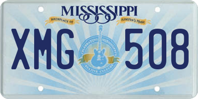 MS license plate XMG508