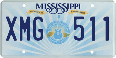 MS license plate XMG511