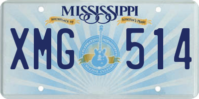 MS license plate XMG514