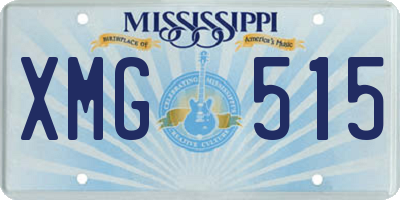 MS license plate XMG515