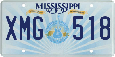 MS license plate XMG518