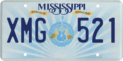 MS license plate XMG521
