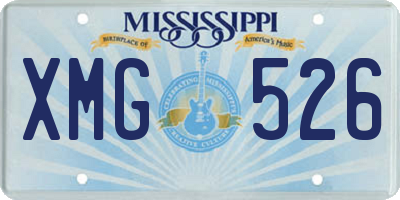 MS license plate XMG526