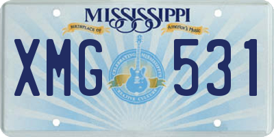 MS license plate XMG531