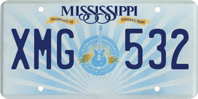 MS license plate XMG532