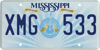 MS license plate XMG533