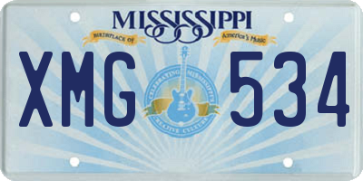 MS license plate XMG534