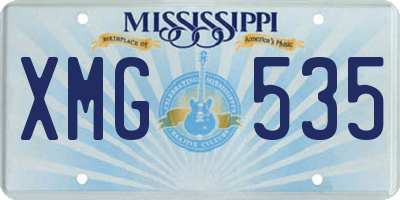 MS license plate XMG535
