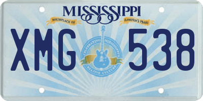 MS license plate XMG538