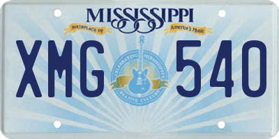 MS license plate XMG540