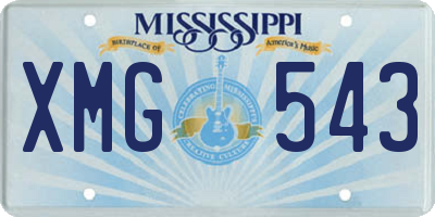 MS license plate XMG543