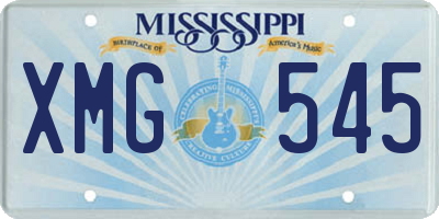 MS license plate XMG545