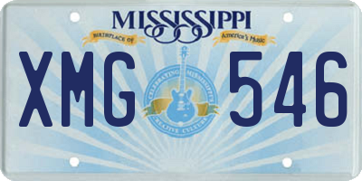 MS license plate XMG546