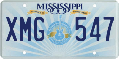 MS license plate XMG547