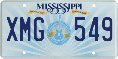 MS license plate XMG549