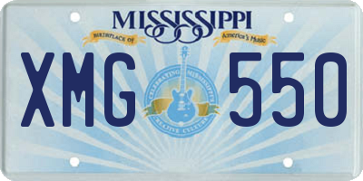 MS license plate XMG550