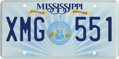MS license plate XMG551