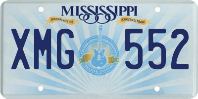 MS license plate XMG552