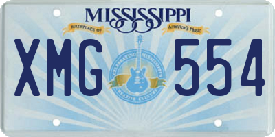 MS license plate XMG554