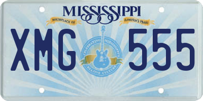 MS license plate XMG555