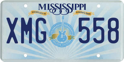 MS license plate XMG558