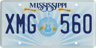 MS license plate XMG560