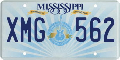 MS license plate XMG562