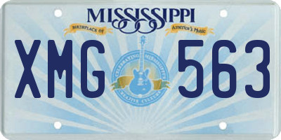 MS license plate XMG563