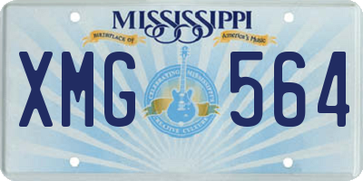 MS license plate XMG564