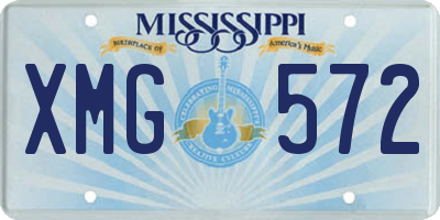 MS license plate XMG572