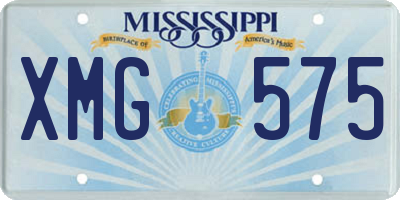 MS license plate XMG575