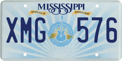 MS license plate XMG576