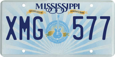 MS license plate XMG577