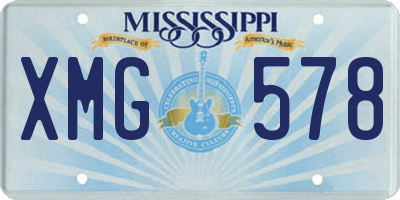 MS license plate XMG578