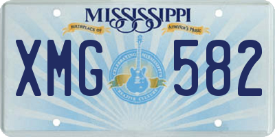 MS license plate XMG582