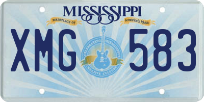 MS license plate XMG583