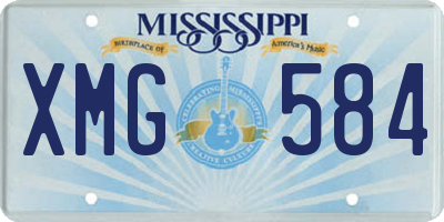 MS license plate XMG584