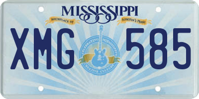 MS license plate XMG585