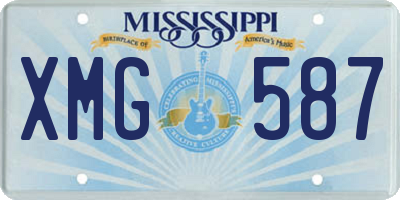 MS license plate XMG587