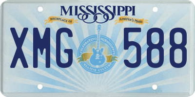 MS license plate XMG588