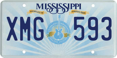 MS license plate XMG593