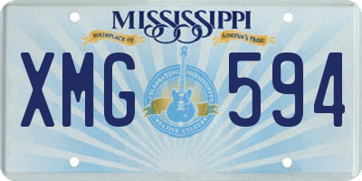 MS license plate XMG594