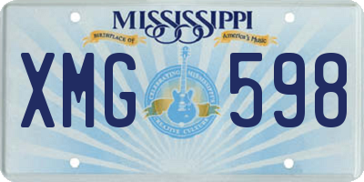 MS license plate XMG598